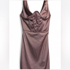 Oh Polly Dusty Rose Satin Chemise